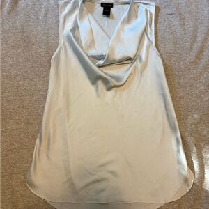 Ann Taylor Factory Light Blue Satin Cowl Neck Sleeveless Top